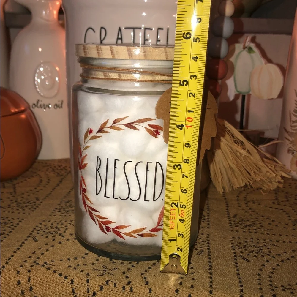 Rae Dunn BLESSED 60 Cotton Balls In Jar